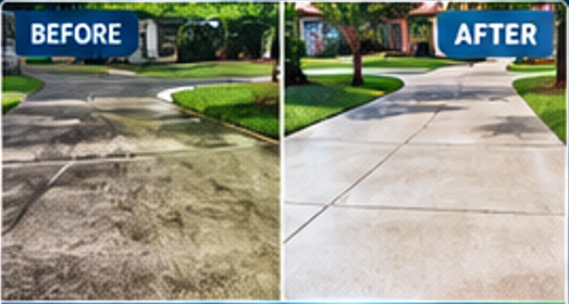 Driveway Cleaning Before and After